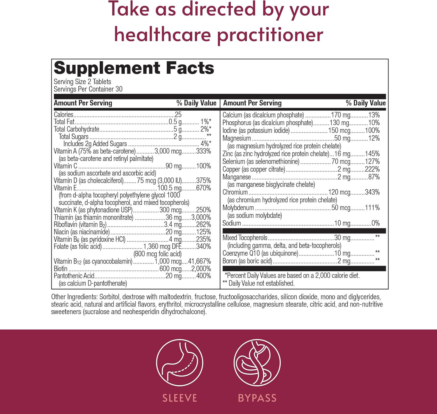 Bariatric Advantage Chewable Advanced Multi EA Sin Hierro - Multivitamínico Diario de Alta Potencia para Pacientes de Cirugía Bariátrica - Sabor Fruta Mixta - 60 Comprimidos