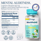 SOLARAY SharpMind Focus – Suplemento Nootrópico para la Memoria y Concentración, con Cognizin Citicoline, Bacopa monnieri y Lion's Mane, 30 Cápsulas Vegetarianas