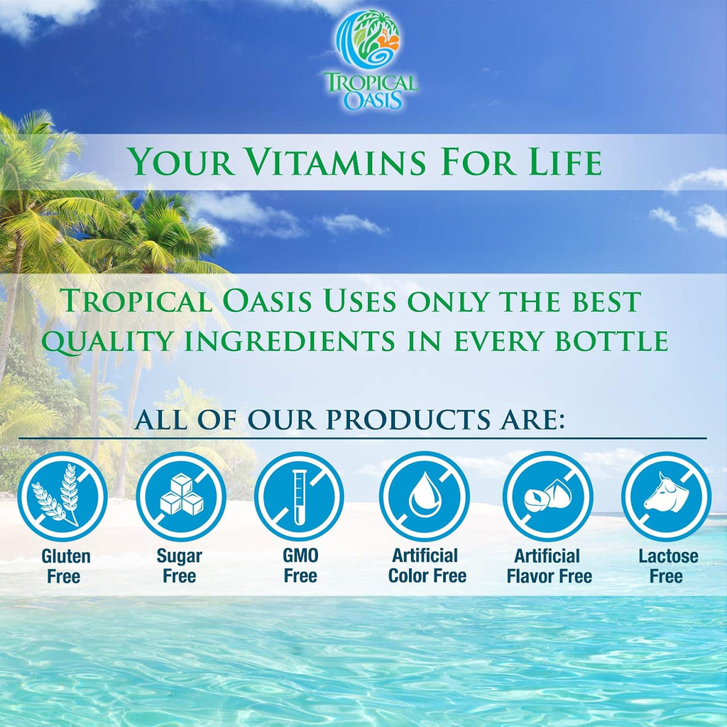Tropical Oasis Vitamina D3 K2 Líquida Orgánica – Superdosis 8000 UI + 120 mcg K2 – 60 dosis