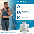 Power By Naturals ADK 10 – Vitaminas A, D3 y K2 MK-7 – 90 Cápsulas