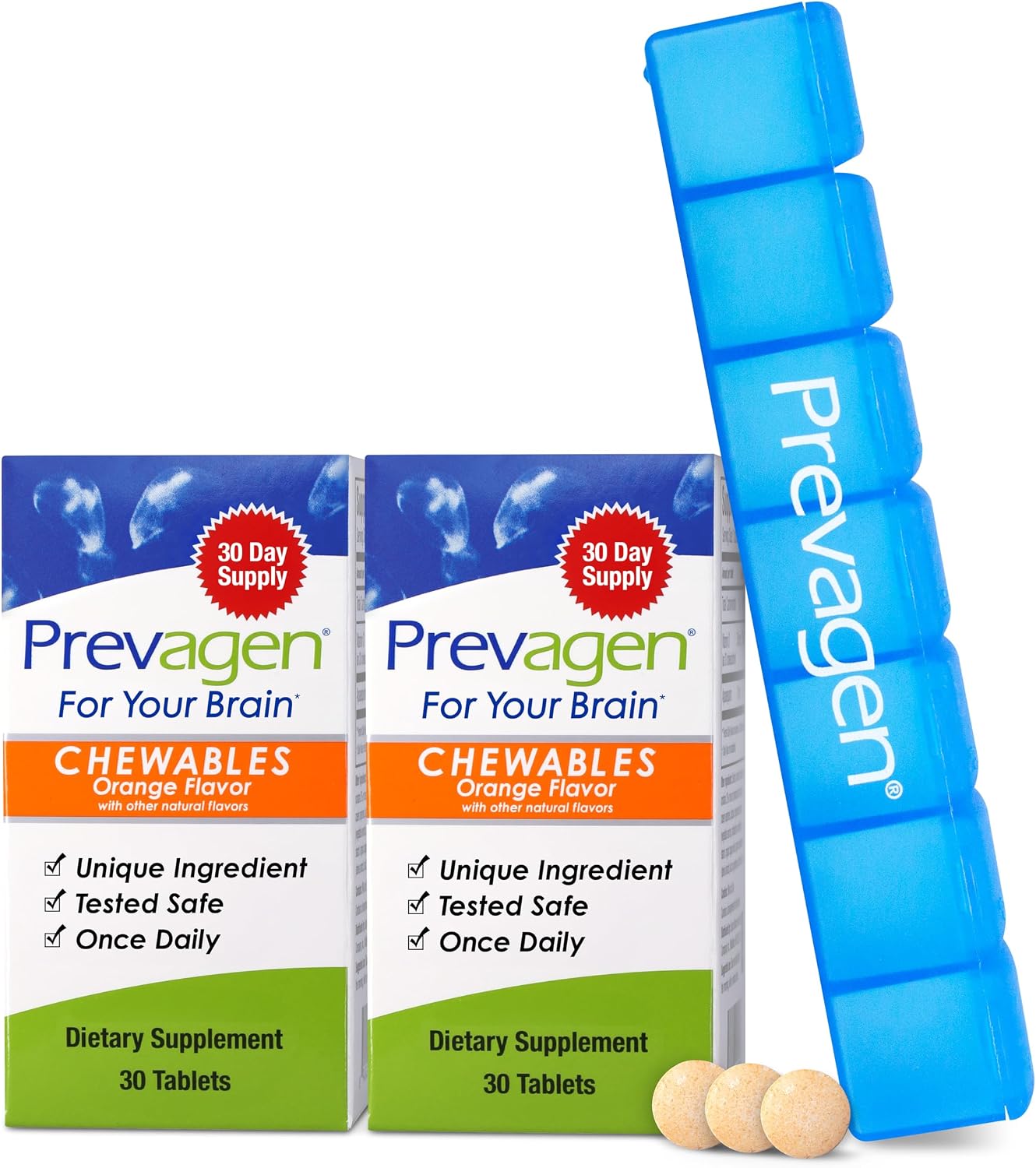 Prevagen Regular Strength Masticable Sabor Naranja - 60 Comprimidos (2 Meses de Suministro)