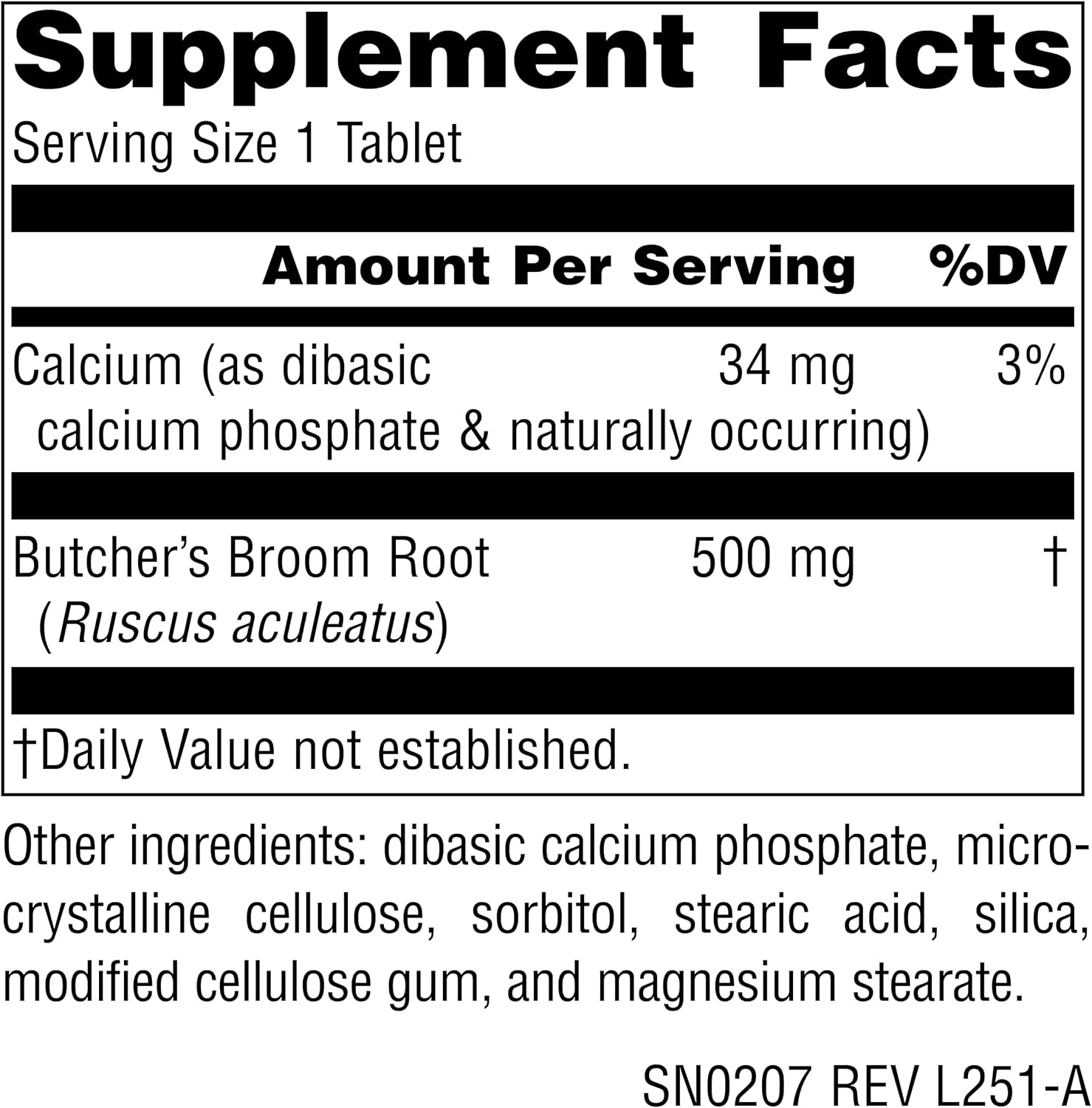 Source Naturals Butcher's Broom (Ruscus Aculeatus) - 250 Comprimidos