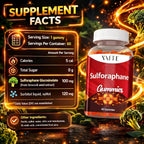Sulforaphane Glucosinolate Supplement 100mg – Gominolas de Extracto de Semilla de Brócoli, Apoyo Antioxidante, Bienestar General, Energía, Apoyo Inmunitario, No Transgénico, Sin Gluten, para Hombres y Mujeres, 60 Gominolas