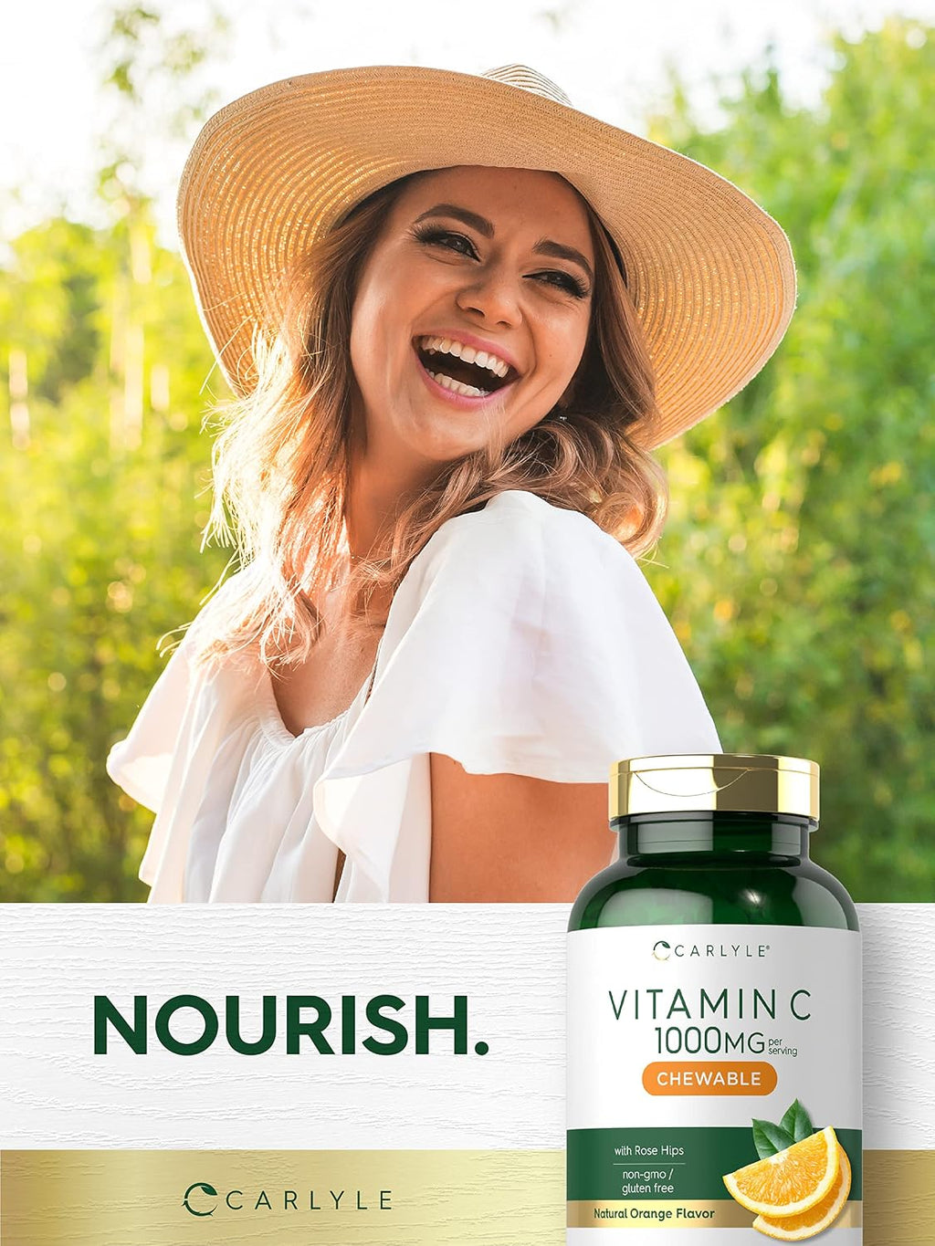 Carlyle Vitamina C Masticable | 1000 mg | 180 Comprimidos | Vegetariano, Sin Gluten, No-GMO