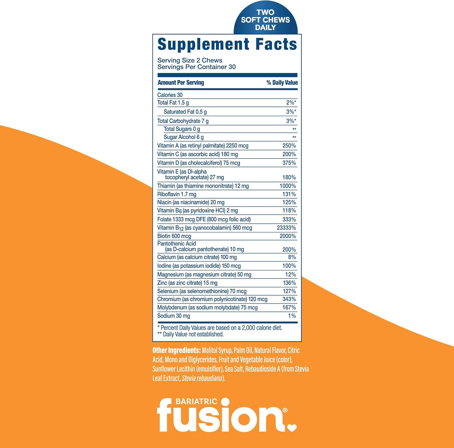 Bariatric Fusion Multivitamínico en Gominola Blanda para Cirugía Bariátrica - Sabor Fruta Tropical - 60 Unidades (1 Mes)
