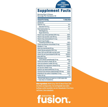 Bariatric Fusion Multivitamínico en Gominola Blanda para Cirugía Bariátrica - Sabor Fruta Tropical - 60 Unidades (1 Mes) – Image 4
