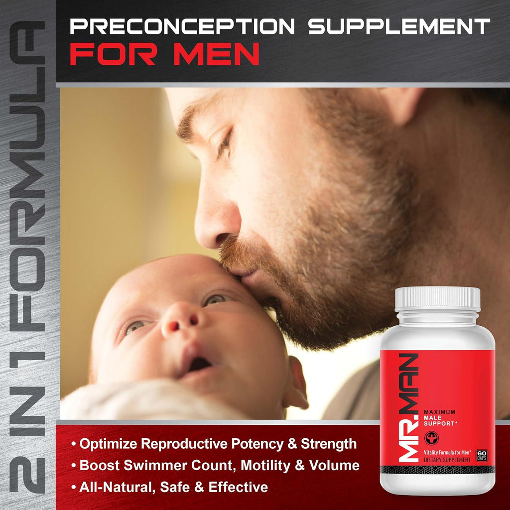 Mr. Man Support – Suplemento de Fertilidad Masculina para la Salud del Esperma y el Equilibrio Hormonal