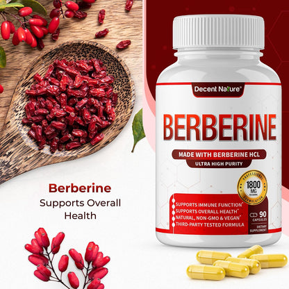 Berberine Supplement 1800mg - Premium Berberine HCl 97% High Purity, Supports Immune System, High Potency Hydrochloride & – Image 7