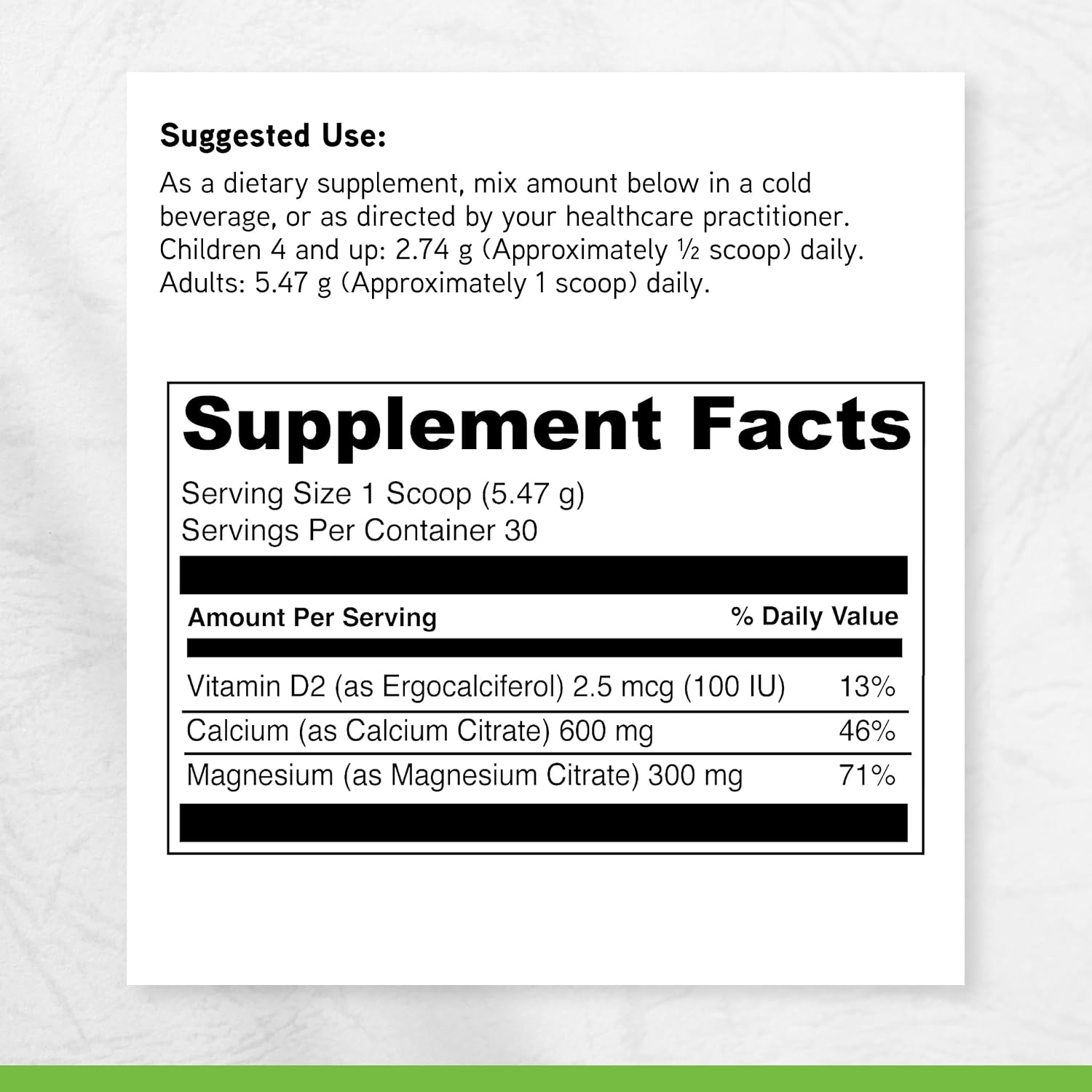 DAVINCI Labs Cal-Mag Citrate Powder — Calcio, Magnesio y Vitamina D2