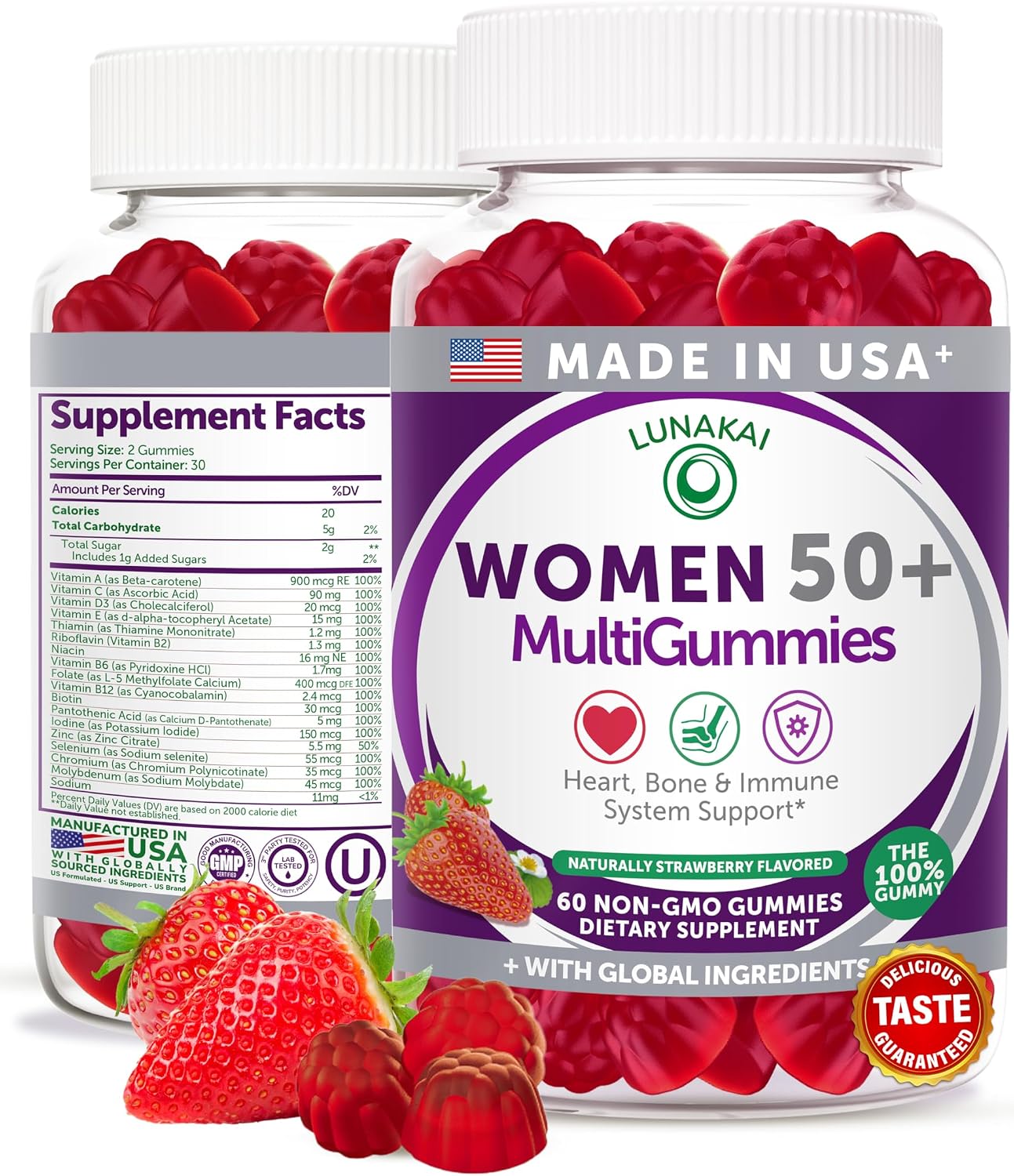 Lunakai Multivitamínico en Gominolas para Mujeres 50+ - 60 Gominolas