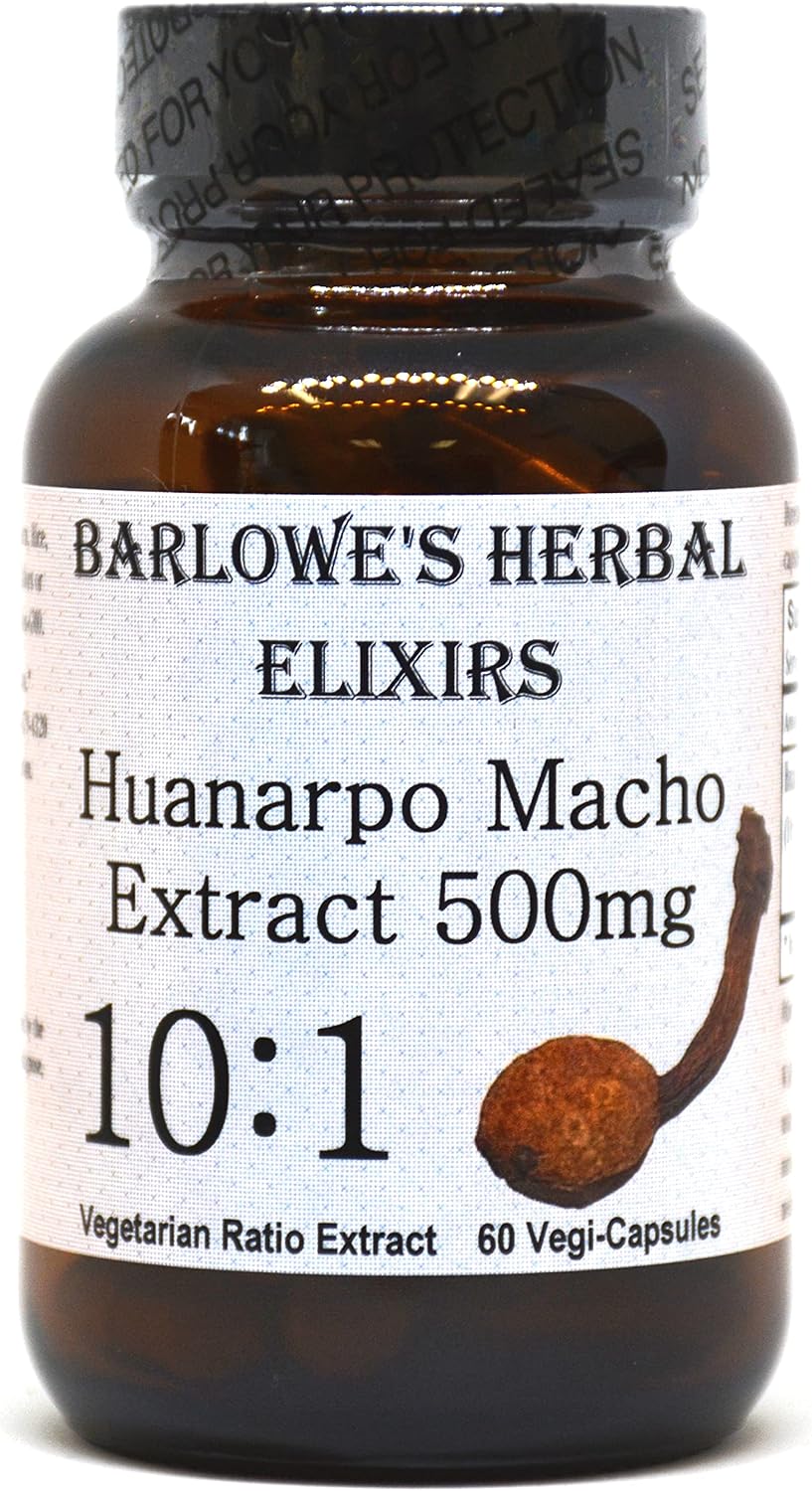 Barlowe's Herbal Elixirs Huanarpo Macho | Extracto 10:1 | Jatropha Macrantha | 500 mg por Cápsula | 60 Cápsulas Vegetales | Sin Estearatos ni Rellenos | Envasado en Vidrio | No GMO