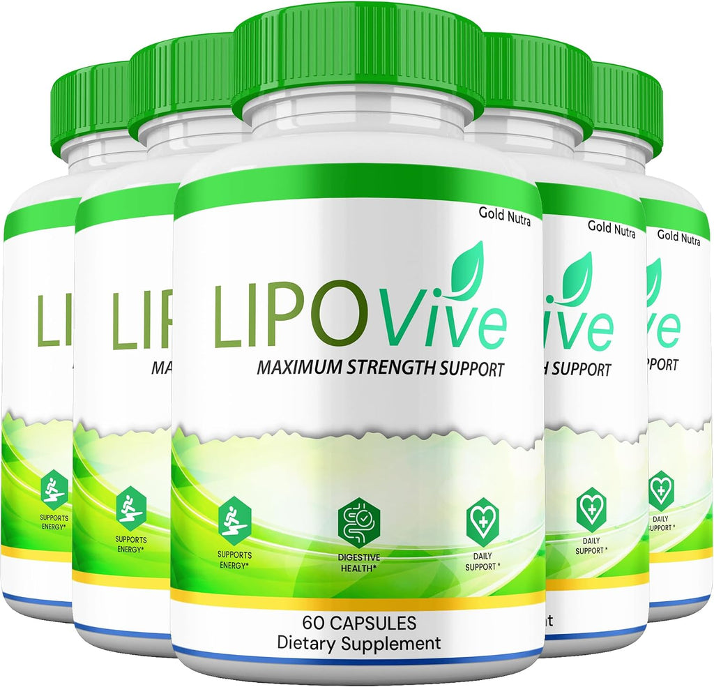 LipoVive Cápsulas, Fórmula Avanzada de Máxima Potencia, Suplemento Premium con Ingredientes Naturales (5 Envases)