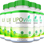 LipoVive Cápsulas, Fórmula Avanzada de Máxima Potencia, Suplemento Premium con Ingredientes Naturales (5 Envases)
