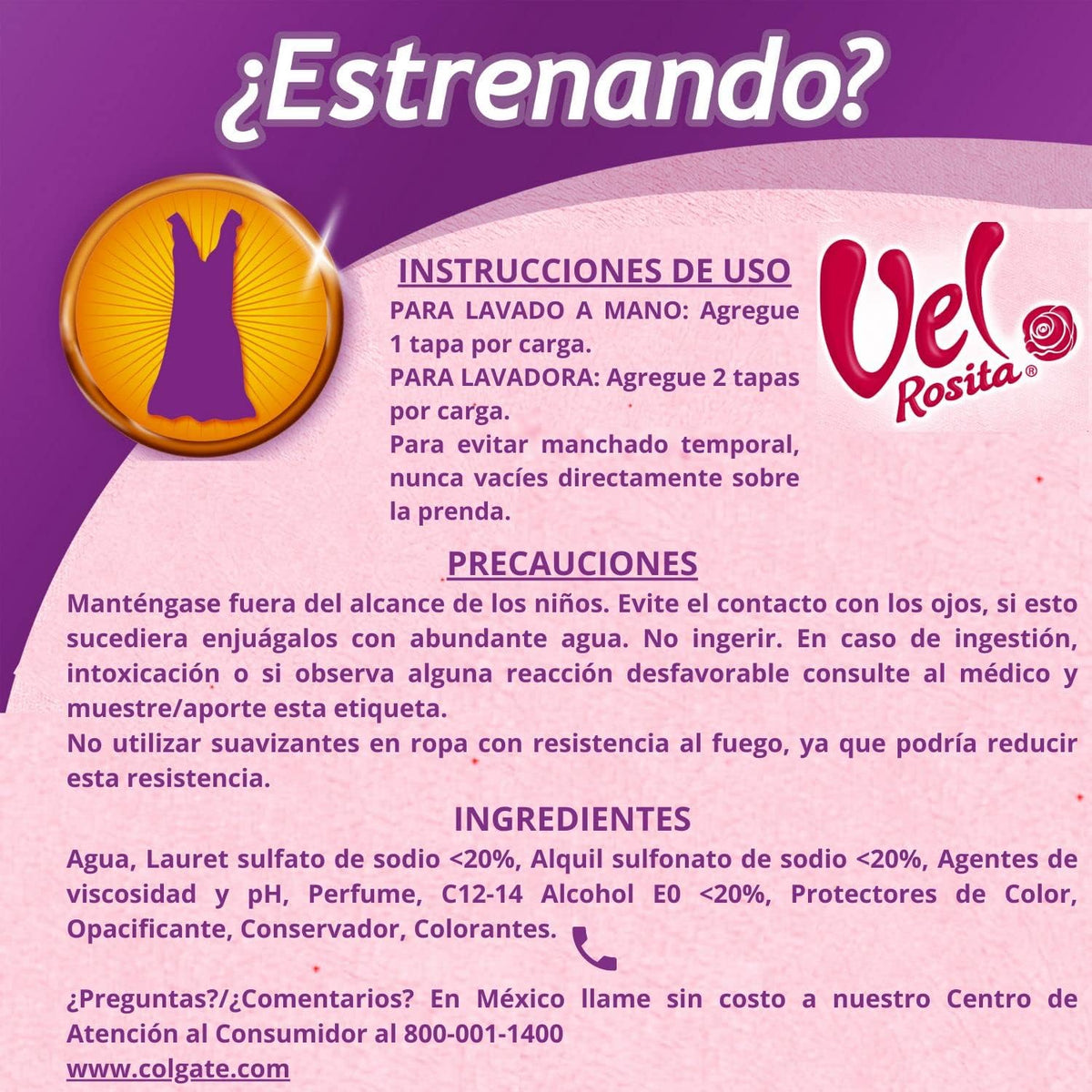 Detergente Liquido para Ropa Vel Rosita – Cuidado de tejidos delicados: sin blanqueadores ópticos ni enzimas – Image 4