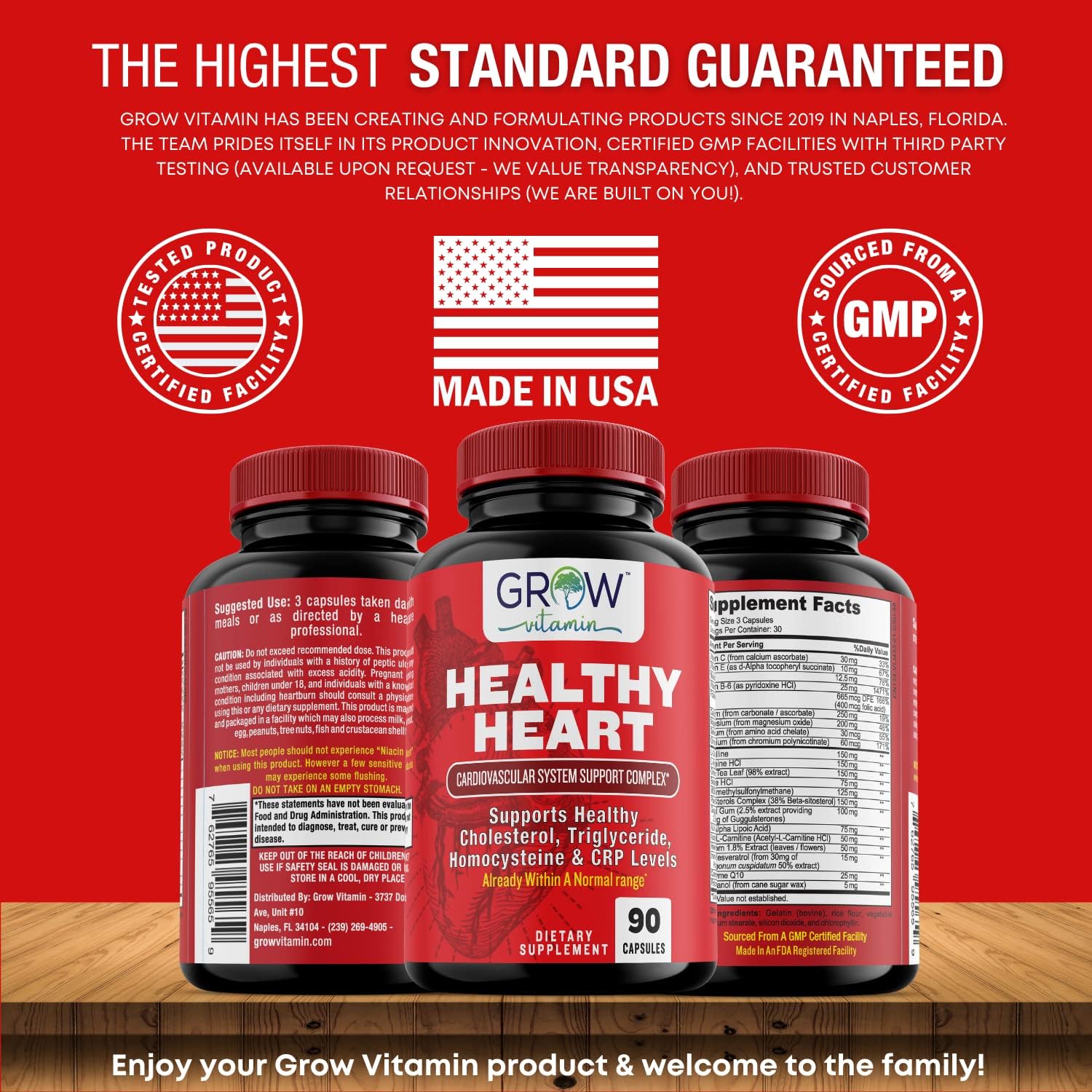 Heart Support Supplement, Promotes Cardiovascular Health, Triglyceride, Homocysteine, and CRP Levels, Natural Artery Cleanse, Made with 22 Premium Herbs & Vitamins