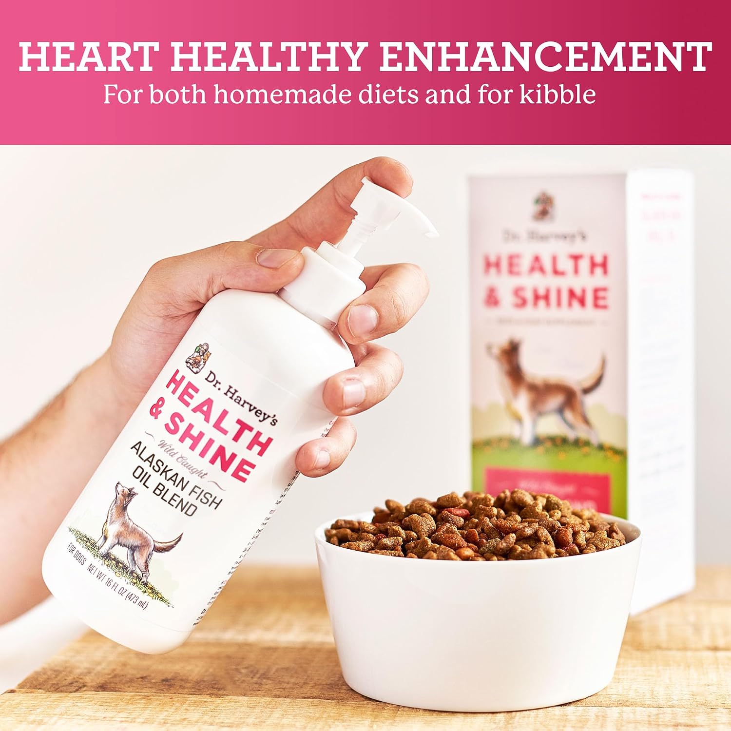 Health & Shine Aceite de Pescado de Alaska para Perros - Apoya Corazón, Cerebro y Ojos (473 ml)