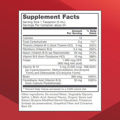 Protocol for Life Balance Líquido de B12 – Vitamina B6: contribuye al metabolismo normal de las proteínas y el – Image 2