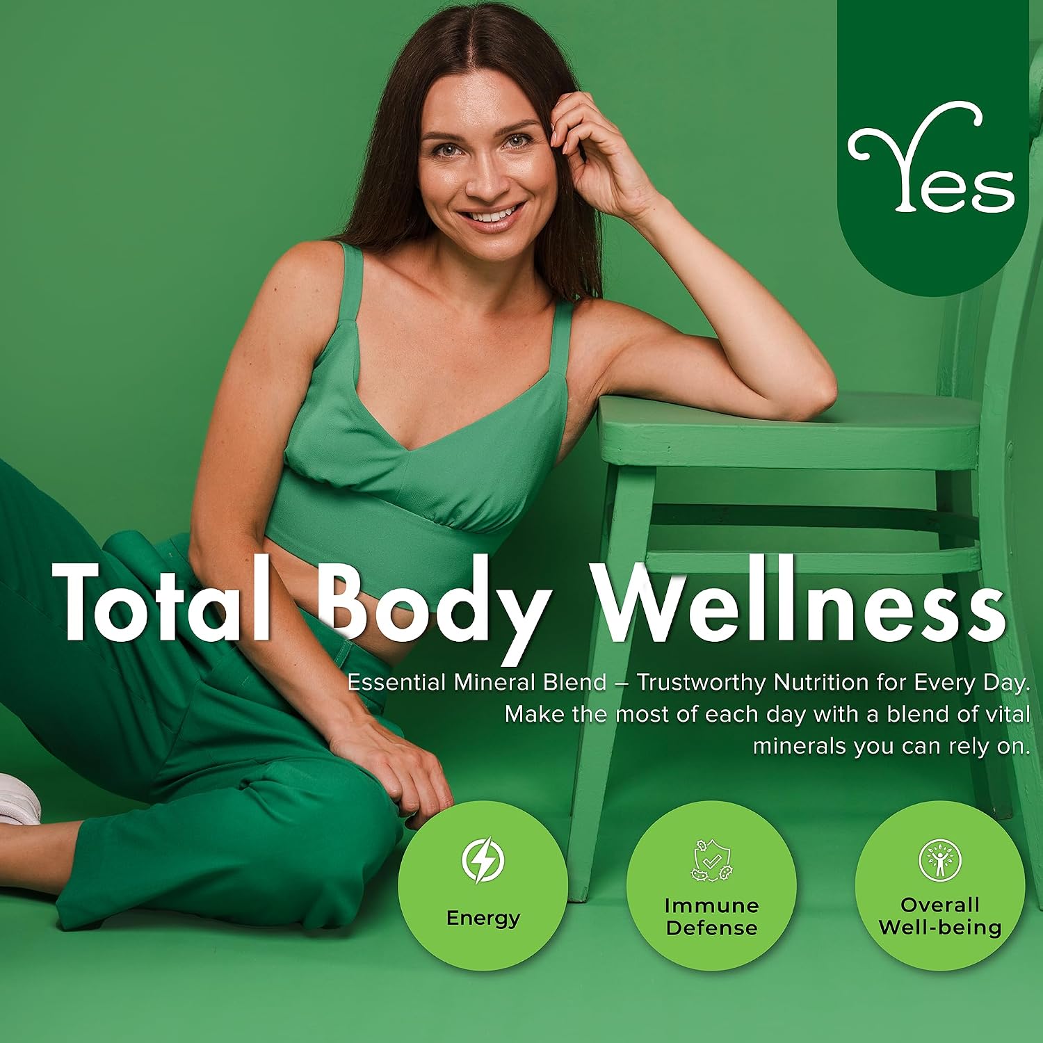 YES Chelated Magnesium & Zinc Multimineral (TRAACS) – 60 Cápsulas Veganas