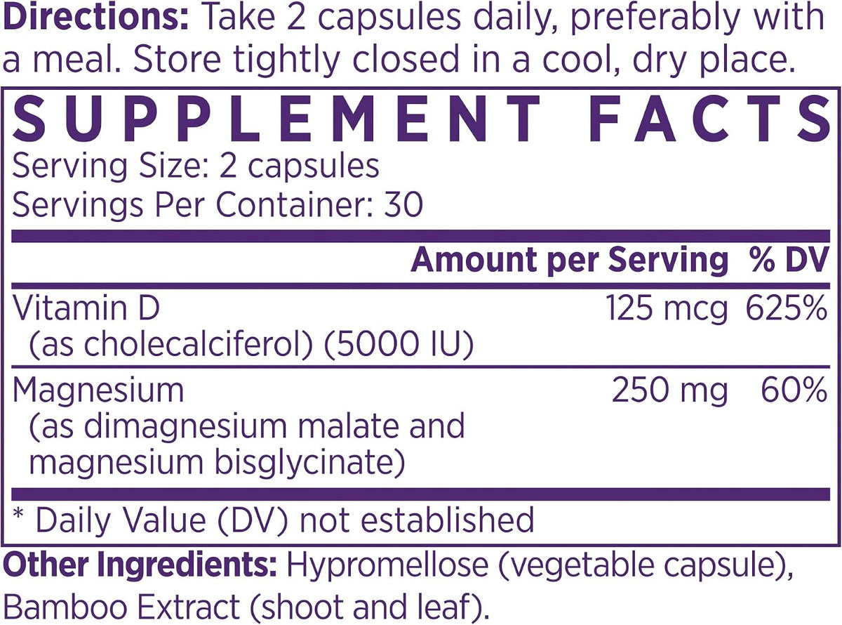 NAOMI Activated Vitamin D3 5000 IU + Magnesium 250mg - Apoya la Salud Ósea, Inmunidad y Relajación Muscular – Image 2