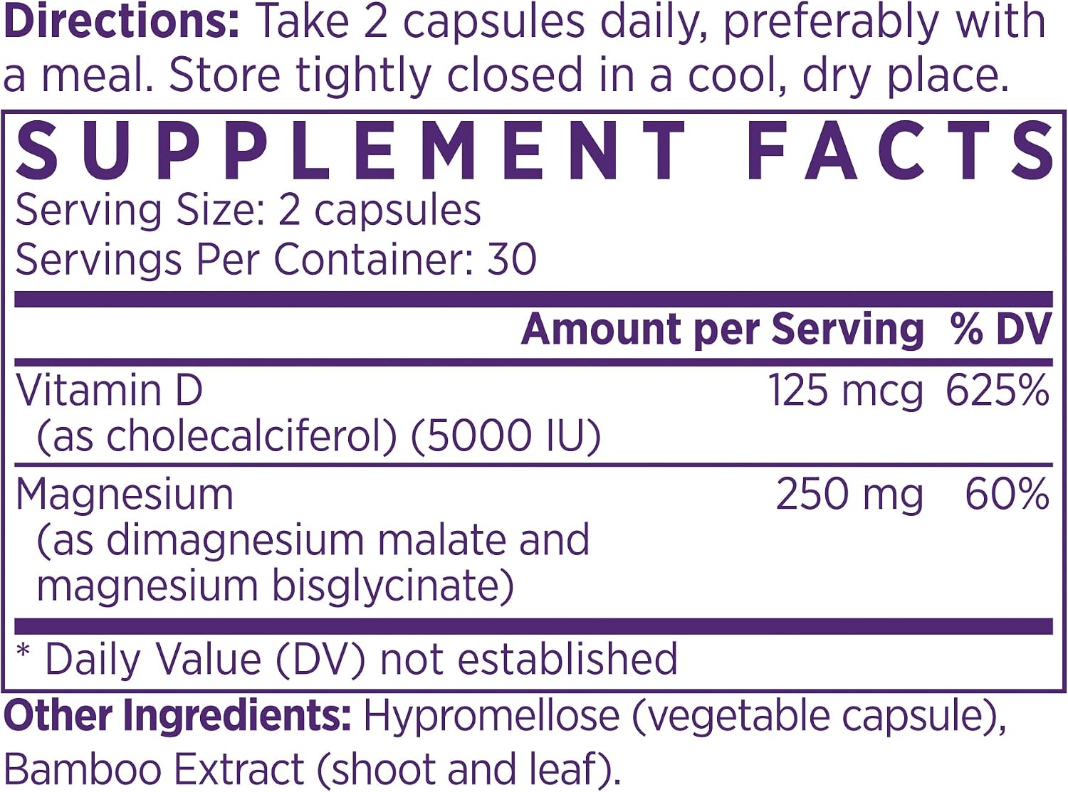 NAOMI Activated Vitamin D3 5000 IU + Magnesium 250mg - Apoya la Salud Ósea, Inmunidad y Relajación Muscular