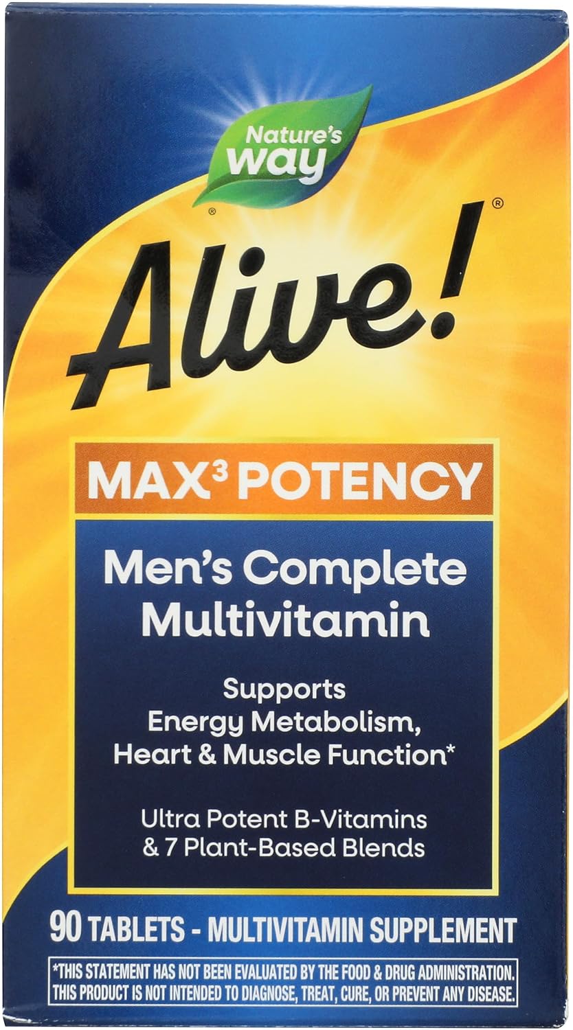 Nature's Way Multivitamínico Alive Energizer para Hombres, 90 Cápsulas