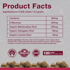 Complemento de Arándano Rojo para Perros - Soporte Urinario y de Vejiga - 120 Masticables Blandos