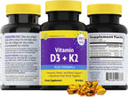 InnovixLabs Vitamina D3 K2 - 5000 UI + 600 mcg K2 MK4 y MK7, 60 Cápsulas Blandas