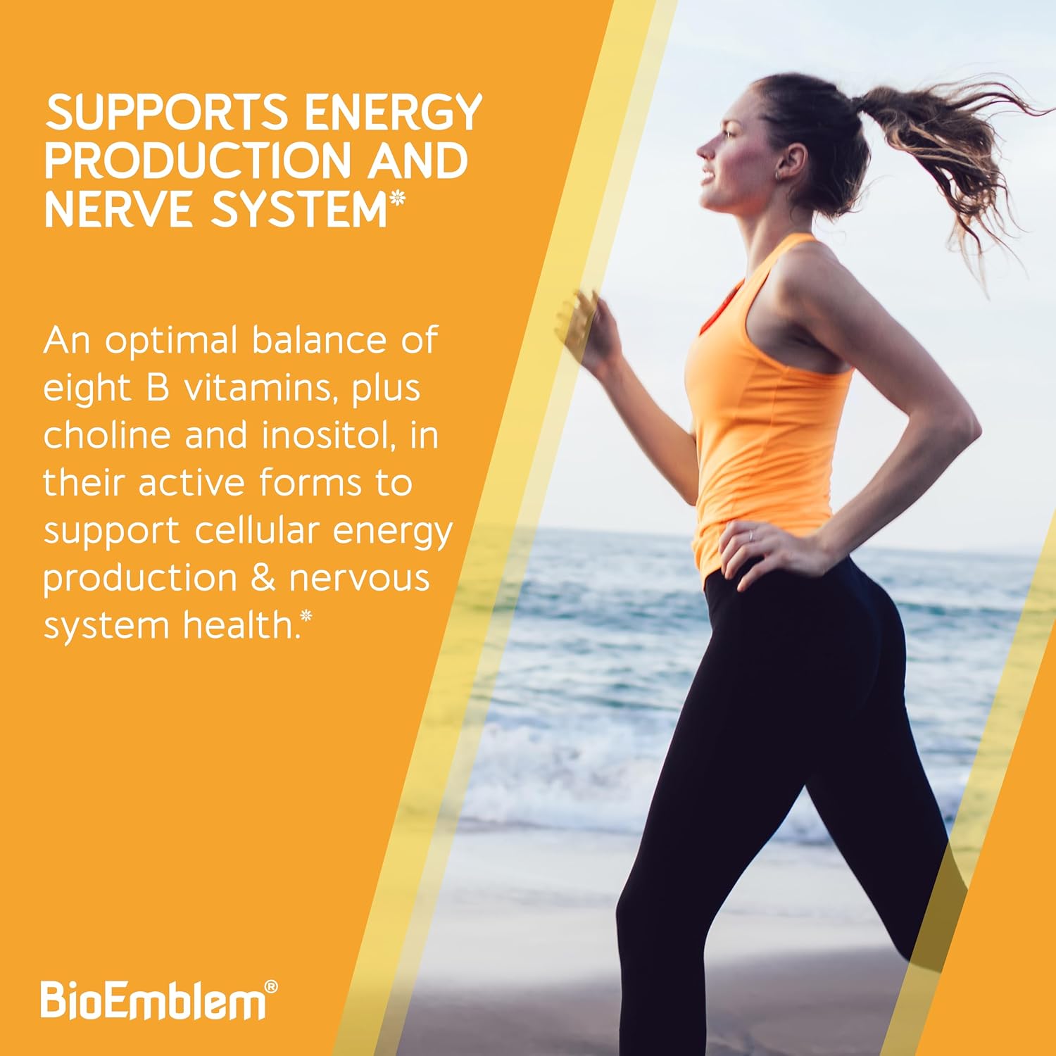 BioEmblem Complejo B – Vitaminas B Completo con Formas Metiladas Activas | Apoya Energía, Claridad Mental y Salud Inmunitaria | No GMO, Vegano, Sin Soja, Sin Gluten | 270 Cápsulas