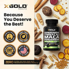 X Gold Health Complejo Herbal Ashwagandha 30:1 + Tongkat Ali 50:1 + Maca 20:1 + Fenogreco 10:1 | Extractos de Alta Potencia | Energía y Vitalidad