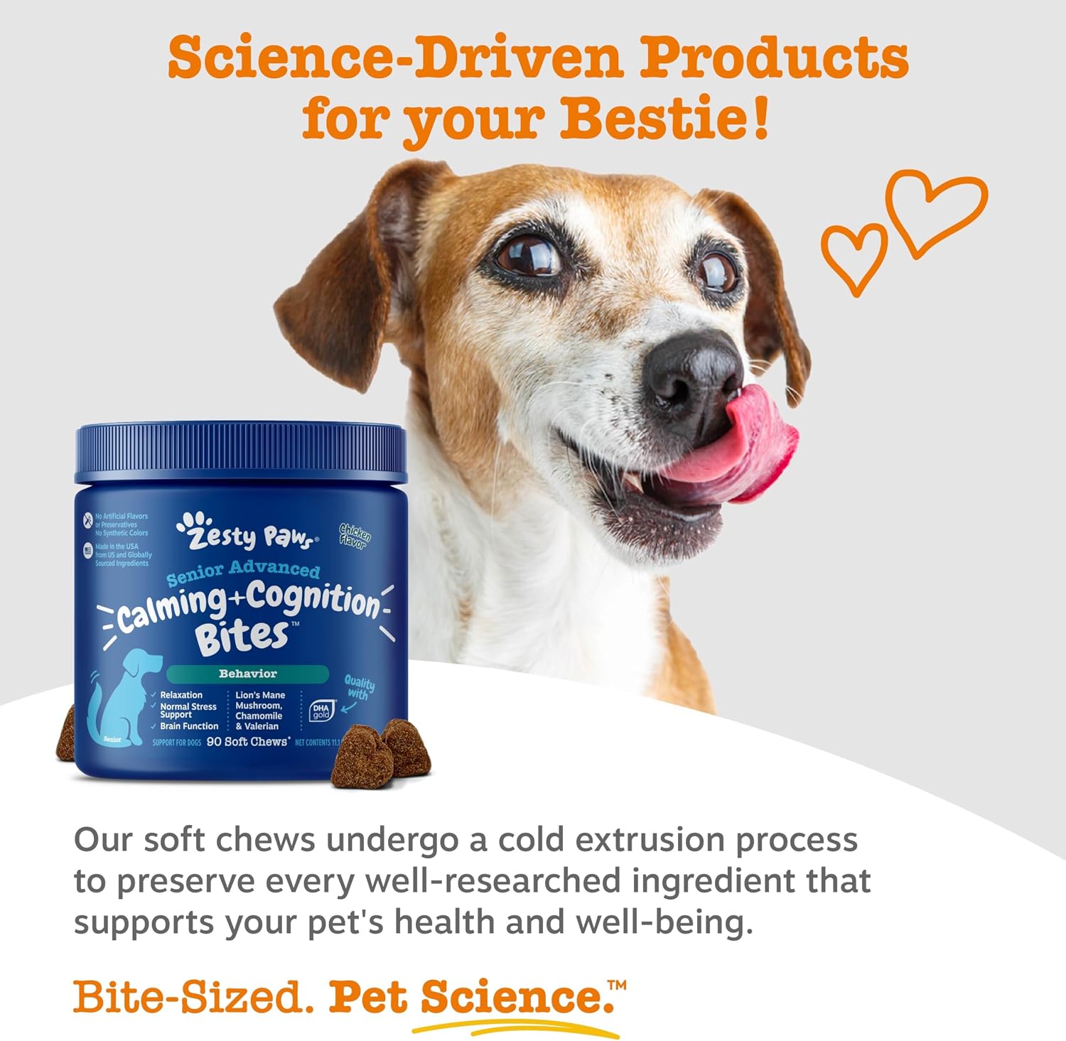Zesty Paws Senior Advanced Calming & Cognition – Snacks blandos para perros mayores
