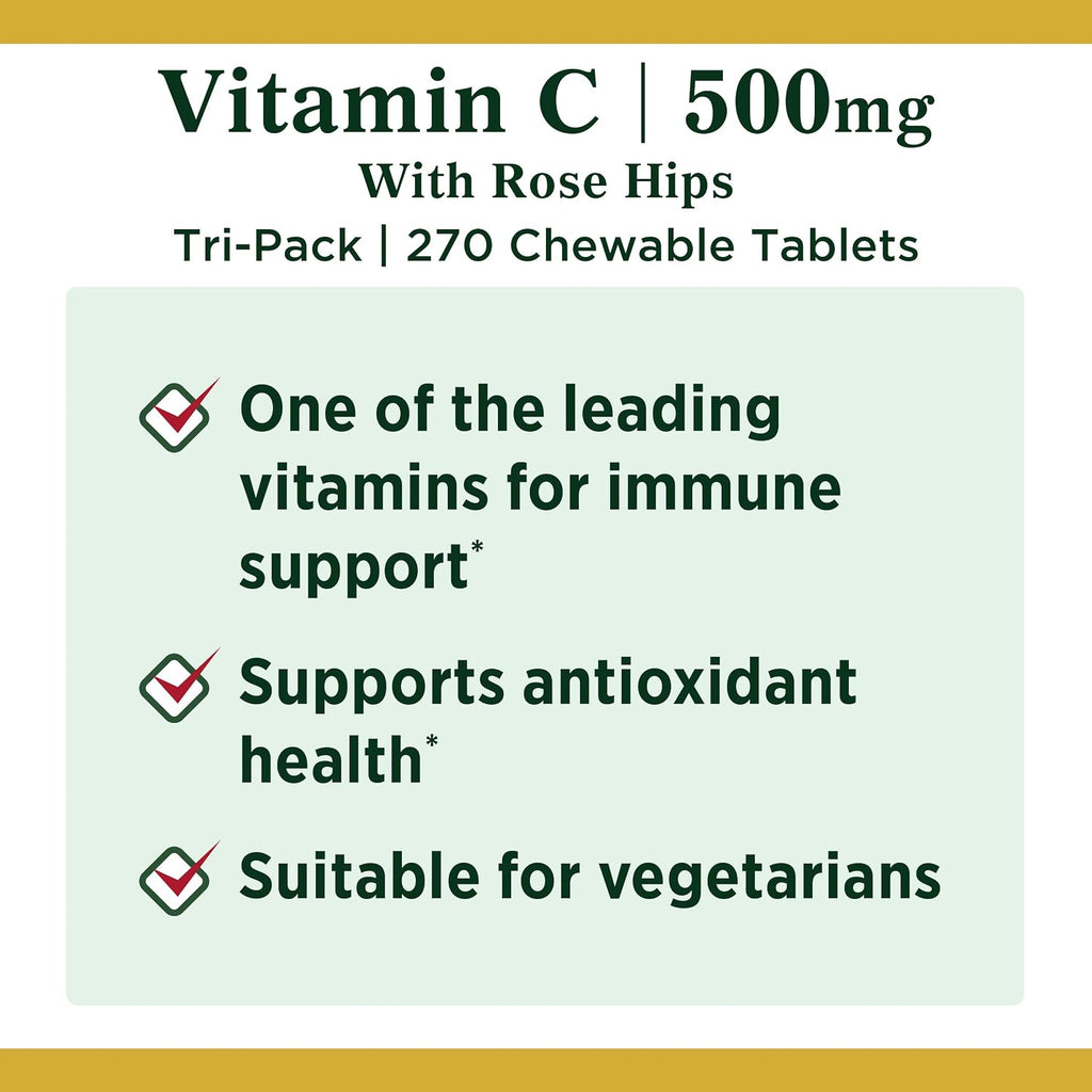 Nature's Bounty Vitamina C con Escaramujo, 500 mg, 270 Comprimidos