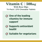 Nature's Bounty Vitamina C con Escaramujo, 500 mg, 270 Comprimidos