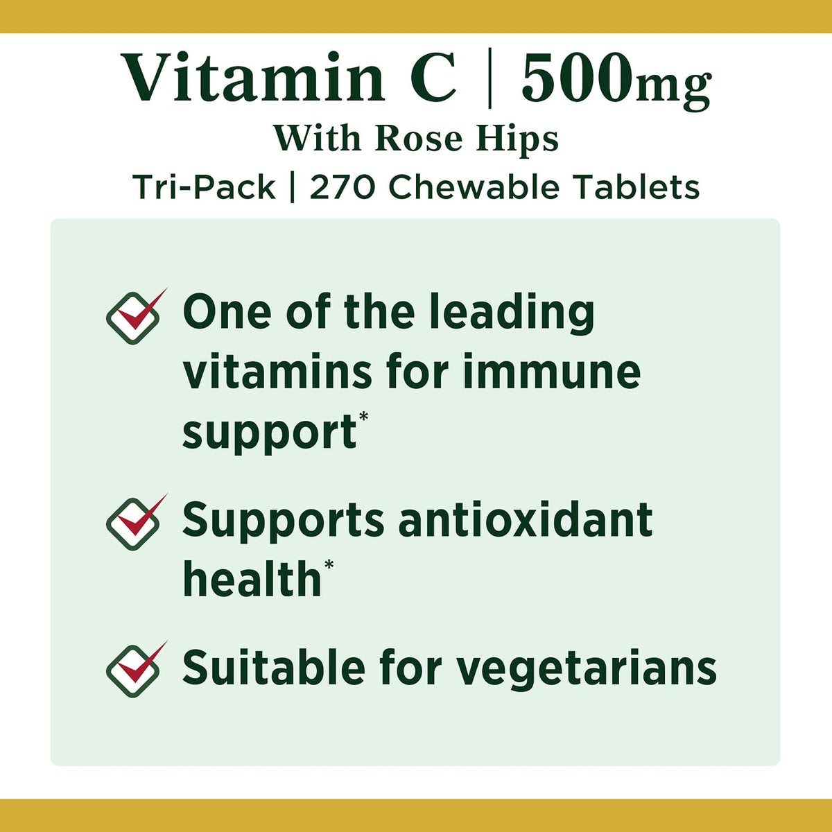 Nature's Bounty Vitamina C con Escaramujo, 500 mg, 270 Comprimidos – Image 3