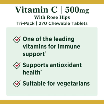 Nature's Bounty Vitamina C con Escaramujo, 500 mg, 270 Comprimidos – Image 3