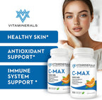 Vitaminerals C-MAX | Vitamina C 1000 mg con Bioflavonoides Cítricos | 100 Cápsulas Vegetales