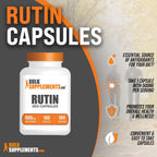BulkSupplements.com Rutina 500mg Cápsulas - de Saphora Japonica, Complemento de Rutina, Antioxidante - Vegano y Sin Gluten, 1 Cápsula por Ración, 180 Cápsulas Vegetales