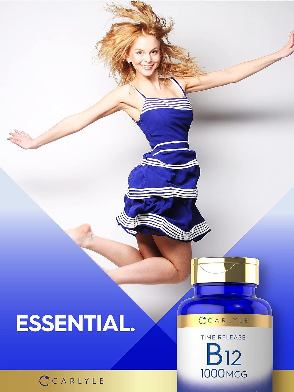 Carlyle Vitamina B12 1000 mcg | 250 Comprimidos | Liberación Prolongada | Cianocobalamina | Vegetariano, No GMO y Sin Gluten
