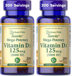Puritan's Pride Vitamin D3 5000 IU Mega Strength 200 Softgels