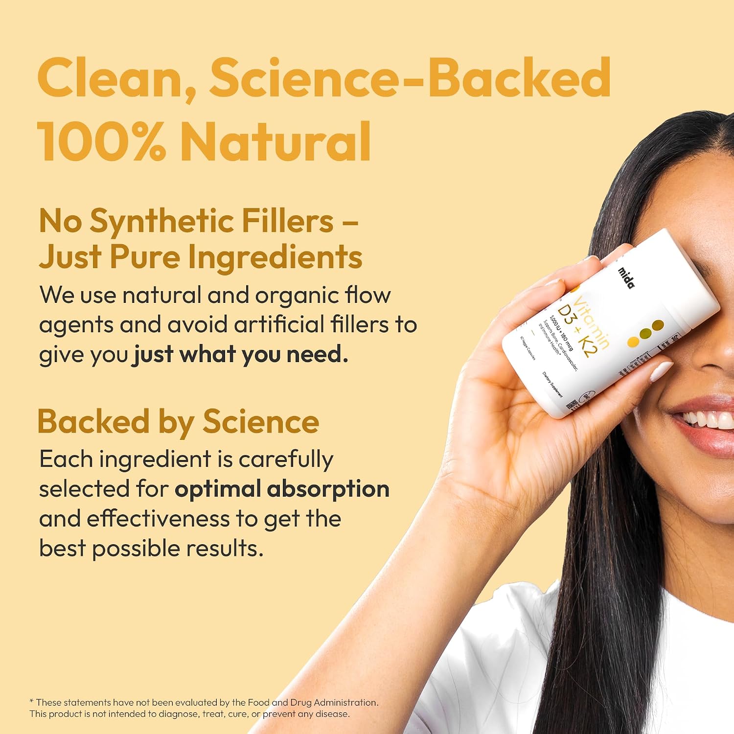Vitamina D3 K2 5000 UI con MK7 (180 mcg) - Suplemento Natural para Huesos, Corazón e Inmunidad - Cápsulas Veganas - 60 Cápsulas