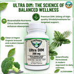 Ultra DIM 200mg, Complemento para el Equilibrio Hormonal, 200mg DIM con Extracto de Brócoli, Cápsulas Veganas