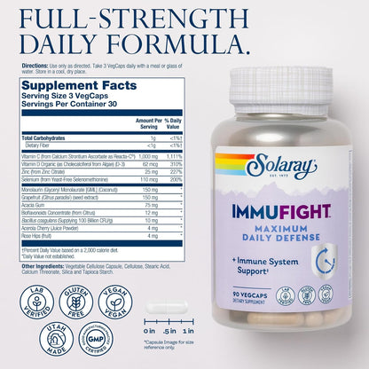 SOLARAY Immufight Maximum Daily Defense, All – Vitamina D (colecalciferol de algas): Procede de fuentes naturales – Image 2