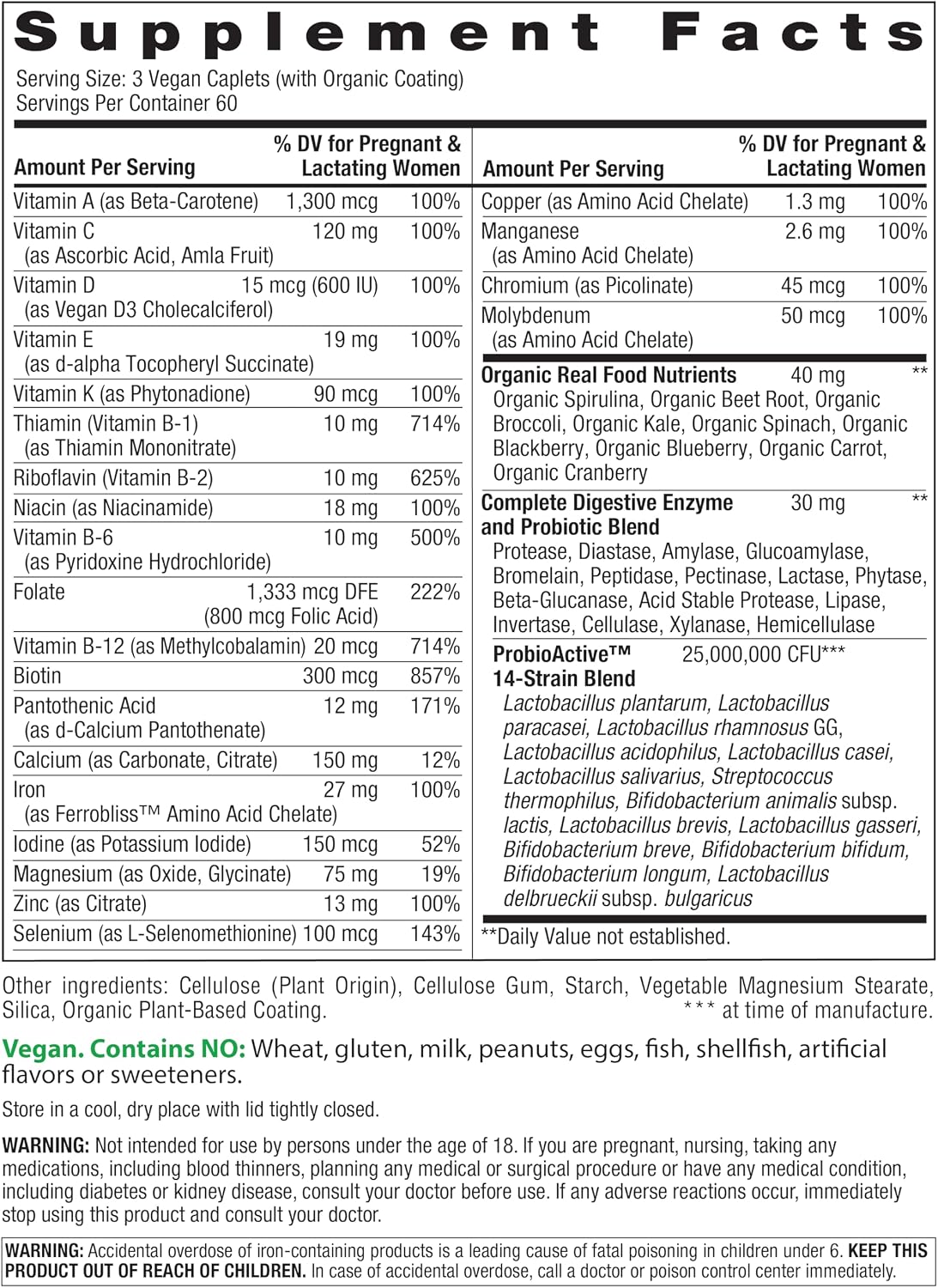 Rainbow Light Prenatal + Multivitamin 180 Caplets