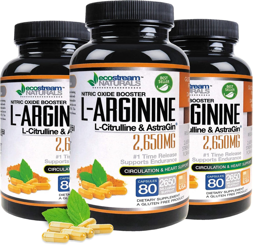 MAX 2650mg Booster de Óxido Nítrico con L-Arginina, L-Citrulina y Astragin - Fórmula de Liberación Prolongada 2650 MAX