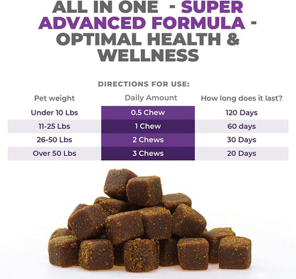 MAX Dog Multivitamin - Multivitamínico para perros senior y adultos 10 en 1 Apoyo completo para articulaciones, inmunidad, movilidad, digestión, energía y salud de la piel