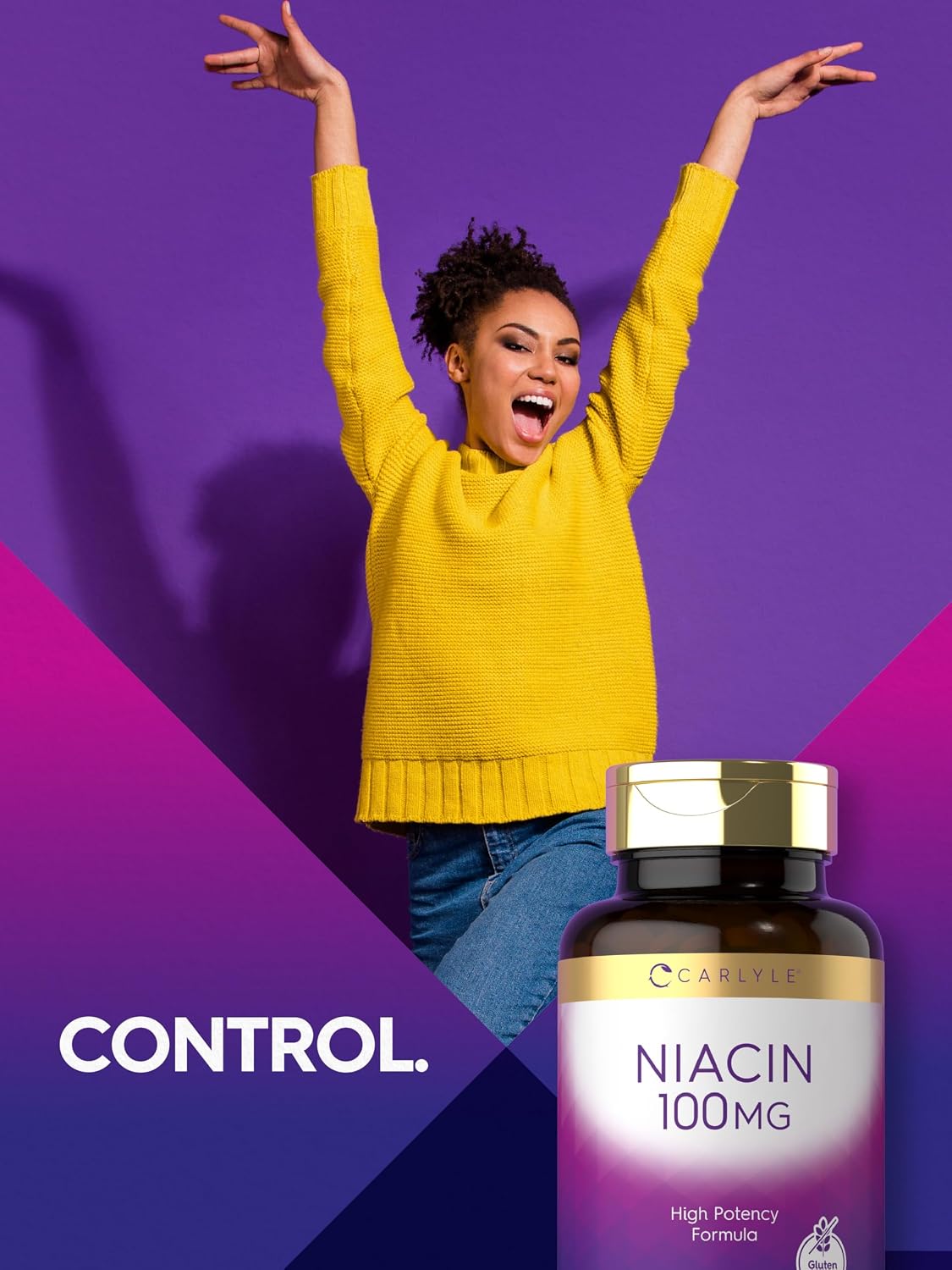 Carlyle Niacina 100mg | 300 Comprimidos Vegetarianos | Sin Gluten, No OGM | Alta Potencia