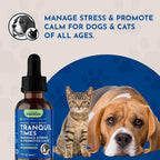 Tranquility Blend – Gotas calmantes orgánicas para perros y gatos, 30 ml