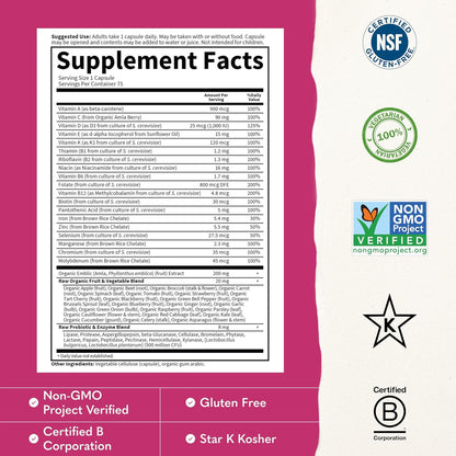 Garden of Life Vitamin Code RAW ONE for – Piel y uñas saludables : nutrientes como la biotina y la vitamina E – Image 3
