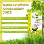 Basic Ayurveda Amla (Indian Gooseberry) Juice | 480 ml | Rich in Natural Vitamin C for Immunity, Skin & Hair | Ayurvedic Detox | No Added Sugar
