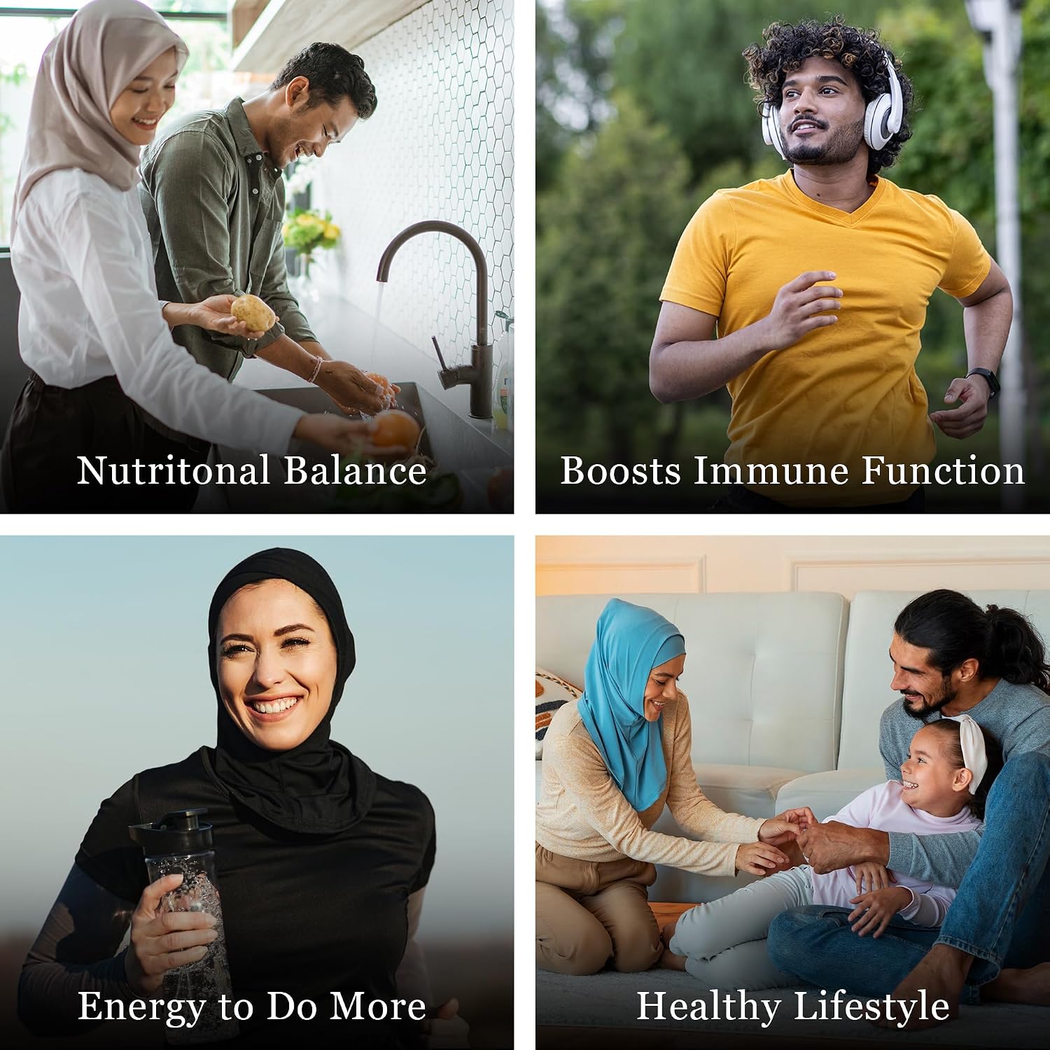 Noor Vitamins Multivitamínico Halal Diario para Mujeres y Hombres, 60 Comprimidos