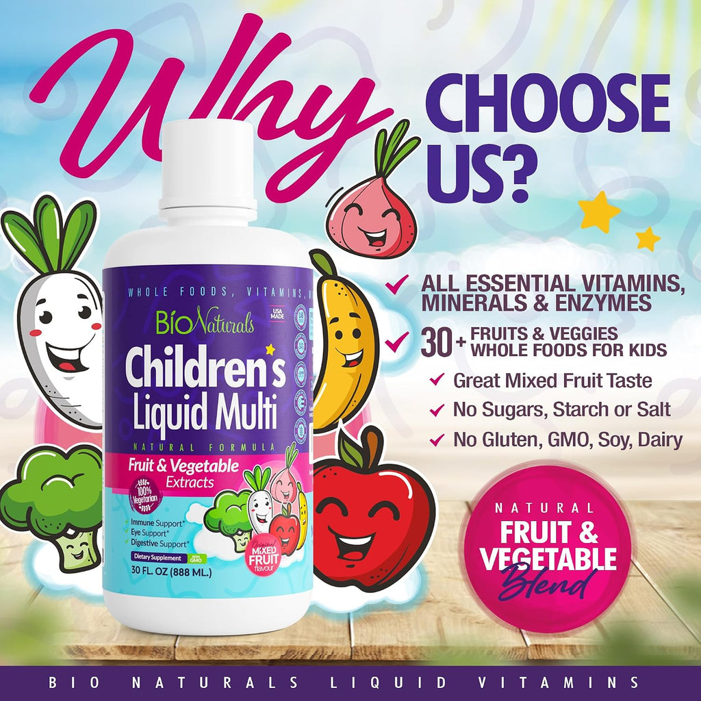 Multivitamínico Líquido Infantil con Vitaminas, Fibra y Extractos de Frutas y Verduras - 887 ml
